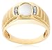 10k Yellow Gold Opal and Diamond Men's Ring