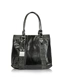 Roccobarocco Black Polished Tote Bag