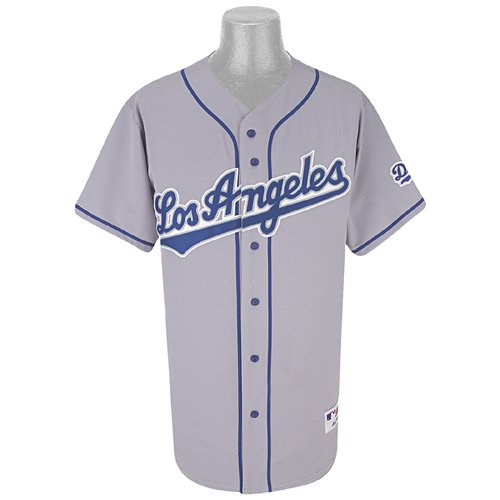 Los Angeles Dodgers Jersey - Authentic Blank Road Jersey by Majestic (Adult Medium)