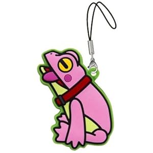 【クリックで詳細表示】おさんぽカエル ラバークリーナーストラップ ライトピンク