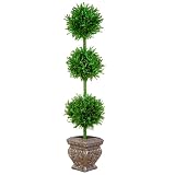 3-Ball Tinsel Potted Tree- Green(5')