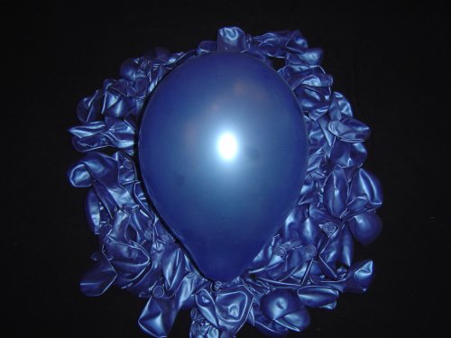 100 Stück runde Luftballons metallic glänzend blau 10