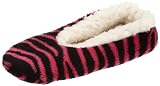 Jacques Moret Juniors Pink Zebra Stripe Fuzzy Babba Slipper Socks, Multi-colored, Small/Medium