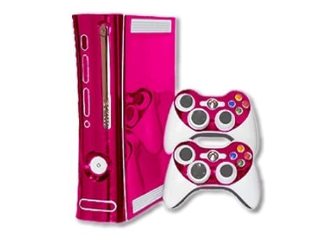 Xbox 360 Skin - NEW - PINK CHROME MIRROR system skins faceplate decal mod