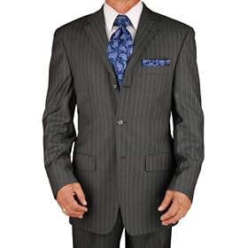 Italian Mens Suits Charcoal Pinstripe Merino Wool 150s Hand Tailored Valenti Made in Itlay Suit Jacket and Pants Comfortable for Business and Year Round Use