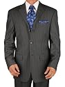 Italian Mens Suits Charcoal Pinstripe Merino Wool 150s Hand Tailored Valenti Made in Itlay Suit Jacket and Pants Comfortable for Business and Year Round Use