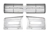 Produkt-Bild: L&uuml;ftungsgitter Eins&auml;tze, 4teilig, passend f&uuml;r 5er BMW E34. Ausf&uuml;hrung: Chrom