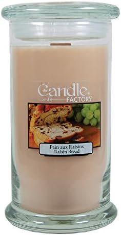 The Candle Factory Large 15-ounce Jar WoodWick Crackling Candle, Raisin Bread