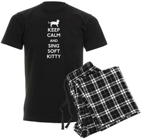 CafePress Keep Calm and Sing Soft Kitty Men's Dark Pajamas Men's Dark Pajamas -