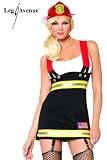 Leg Avenue Women's Backdraft Babe Costume, Black/White, X-Small
