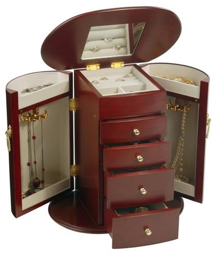 Kristin Jewelry Box (Cherry Finish) (11H x 7.25W x 11.25D)