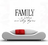 FAMILY IS WHERE OUR STORY BEGINS Vinyl Wall Decals Quotes Sayings Words Art Decor Lettering