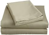 Aqua Elegance 250-Thread Count Cotton Rich Super Single Size Waterbed Sheet Set, Taupe