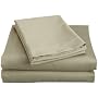Aqua Elegance 250-Thread Count Cotton Rich Queen Size Waterbed Sheet Set, Taupe