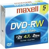 MAXELL CORP. OF AMERICA MAX635125 DVD-RW Discs, 4.7GB, 2x, w... by Maxell