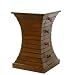 EXP Handmade Asian furniture- Contemporary 18" Concave Design Teak Wood Accent End Table - 4 Drawers