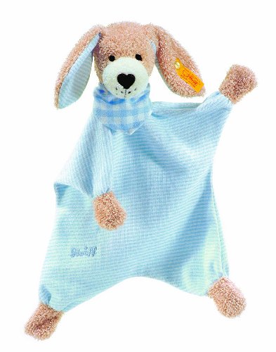 Steiff 238024 - Gute Nacht Hund Schmusetuch 28 cm, beige / blau Preisvergleich