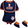 NCAA Infant/Toddler Boys' Illinois Fightin Illini Bib & Bootie Set (Orange, 6/9 Months)