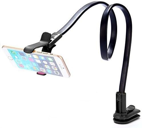Simpra Black Universal Flexible Long Arms Mobile Cell Phone Clip Holder Stand Snake-like Shape Clamp Mount