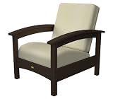 Trex Outdoor Furniture Rockport Club Vintage Lantern Arm Chair with Birds Eye Sunbrella Cushion