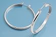 Sterling Silver Wedding Band Hoop Earrings - 5 mm x 55 mm