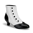 2 Inch Heel Two-Tone Button Snap Spat Sexy Spectator Ankle Boot Red White