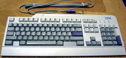 IBM RS6000 ps2 computer keyboard with palm rest ivory