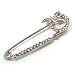 Broche Epingle Papillon Cristal Plaqué Argent