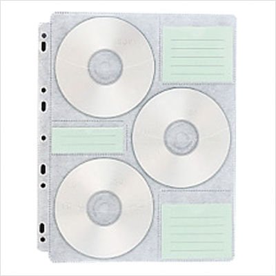 Compucessory CD/DVD Media Refill Pages, White
