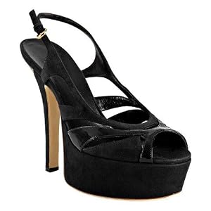 Gucci black suede 'Rampling' platform slingbacks by Gucci