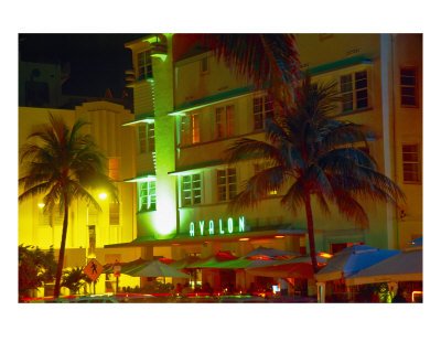Avalon Hotel Art Deco District, Miami Beach Photographic Poster Print by George Oze, 20x16