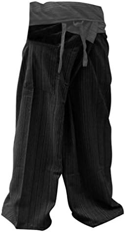 2 Tone Thai Fisherman Pants Yoga Trousers Free Size Cotton Gray and Charcoal