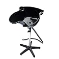 HomeSmith Portable Height Salon Deep Basin Adjustable Hair Wash / Treatment Bowl Shampoo Sink Home or Salon Tool Black