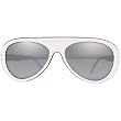 I Ski Outhouse Tri-Laminates Designer Sunglasses - White/Red/Blue/Smoke with Silver Mirror