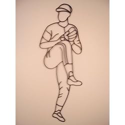 Baseball Pitcher Iron Sports Shadow Decorative Wall Art