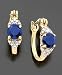 18k Gold Over Sterling Silver Sapphire (1-1/2 ct. t.w.) & Diamond Accent Hoop Earrings