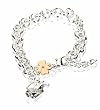 Good Luck Golfing Bracelet with Gold 4-leaf Clover & Golf Bag Charm