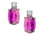 1.04 cts Genuine Pink Tourmaline Earrings - 14kt White or Yellow Gold