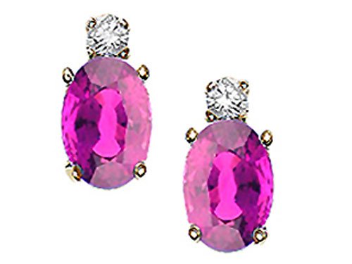 Childrens Toyshop  Jewelry : 1.04 cts Genuine Pink Tourmaline Earrings - 14kt White or Yellow Gold