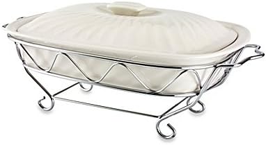 Godinger Siena 2 qt. Covered Ceramic Baker with Rack