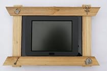 Voclan Digital Photo Frame 8"LCD screen by SHARP. Includes rustic wood frame with country accents.The ONLY ONE that fits into most 8x10 picture frames for future decor changes.Superior 800x600 resolution.Plays MP3 & Videos with stereo speakers