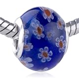 Pandora Chamilia Biagi Compatible Murano Lampwork Glass European Charm Bead - Fits Most Bracelets