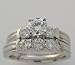 Feminine Matching Engagement Diamond Bridal Set