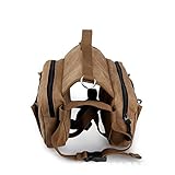 Pettom Dog Saddlebags -Cotton Canvas Dog Backpack for Travel Camping Hiking for Medium & Large Dog