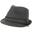 New Wool Pinstripe Stingy Fedora Trilby Hat Gray Medium Large