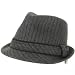 New Wool Pinstripe Stingy Fedora Trilby Hat Gray Medium Large