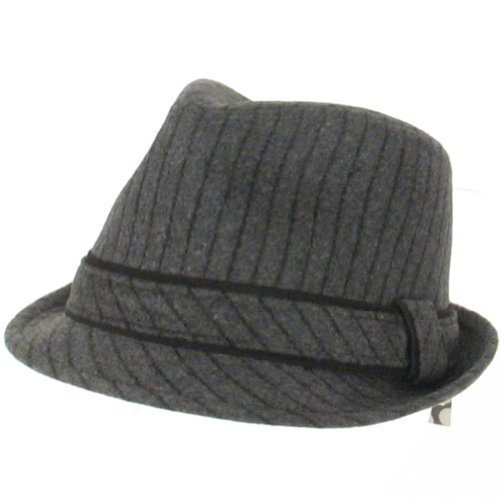 New Wool Pinstripe Stingy Fedora Trilby Hat Gray Large Extra Large