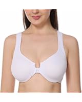 La Isla Women's Front Closure Full Coverage Underwire Non Padded Racerback Bra