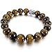 Men,Women's 10mm 12mm Alloy Bracelet Link Wrist Tiger Eye Brown Silver Buddha MalaBeads