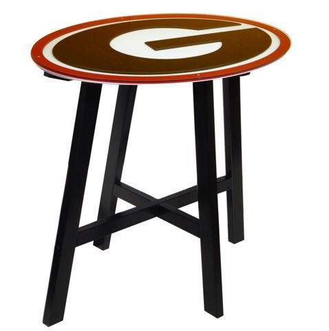 Georgia Bulldogs UGA Wooden Pub Table With Glass Top